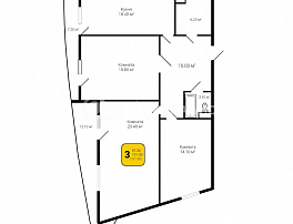 3-комнатная квартира, 121.3 м2