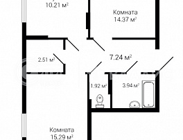 2-комнатная квартира, 56.84 м2