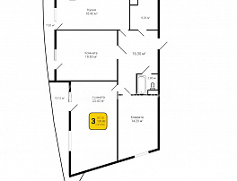 3-комнатная квартира, 121 м2