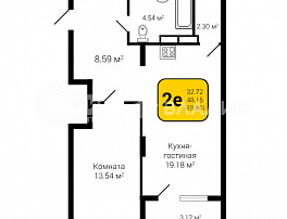 2-комнатная квартира, 49.92 м2